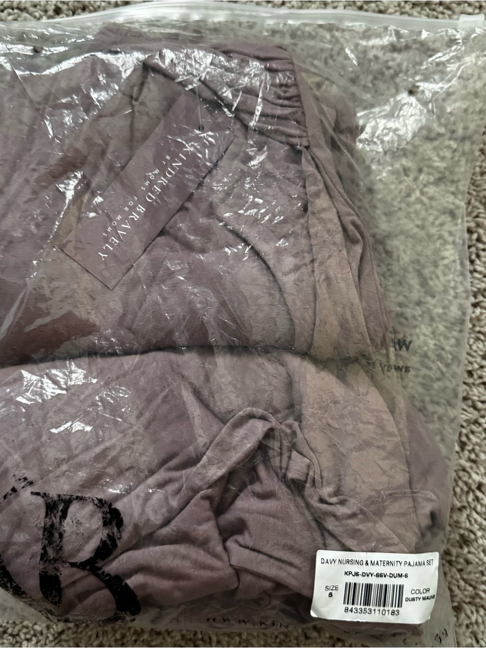 Kindred Bravely Davy Maternity & Nursing Sleep Pajama Set - Dusty Mauve - Picture 7 of 8